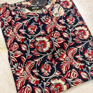black with red kurti