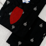 black contrast patch kurti