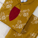 mustard contrast patch kurti