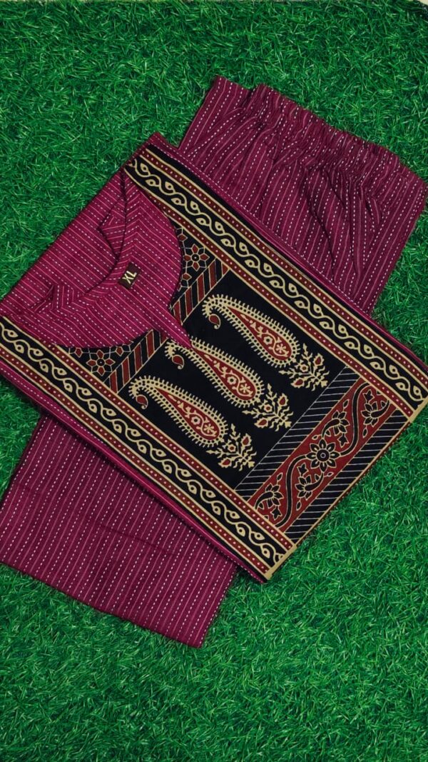 Magenta  ✨ Katha Cotton Top & Palazzo Set ✨