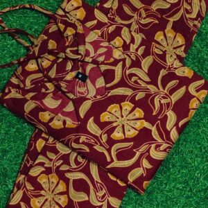 maroon floral hand block print co ord set