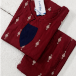 Maroon contrast patch kurti