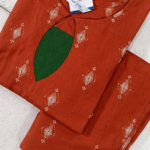 rust orange contrast patch kurti