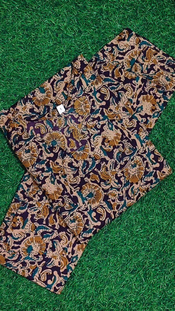 plum floral hand block print co ord set