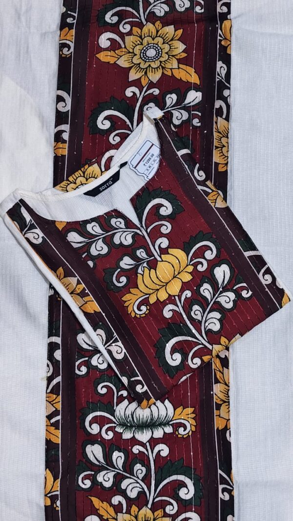 Zorra White Floral berlin slik Kurti