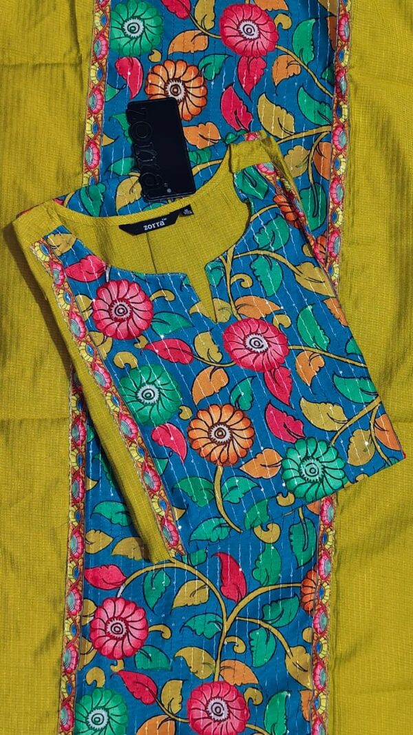Zorra Mustard Floral berlin slik Kurti