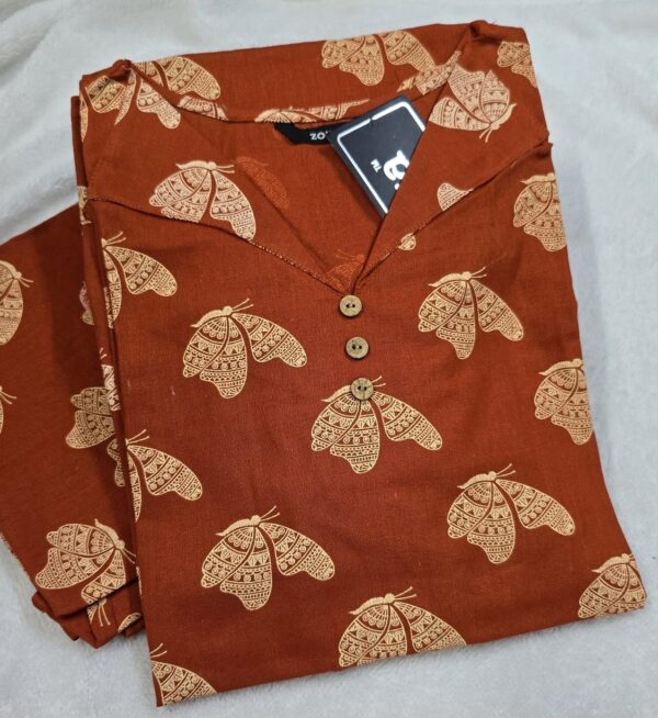 Zorra Rust Butterfly cotton Kurti