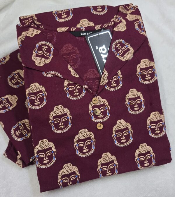 Zorra Maroon Buddha cotton Kurti