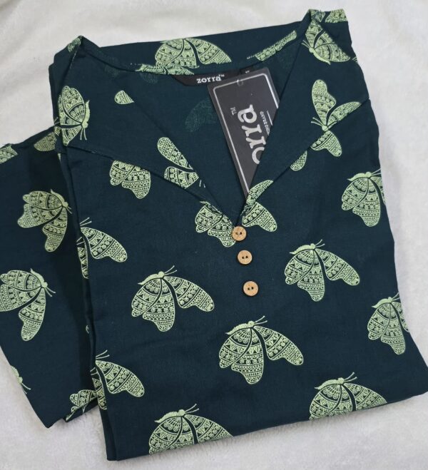 Zorra Black Butterfly cotton Kurti