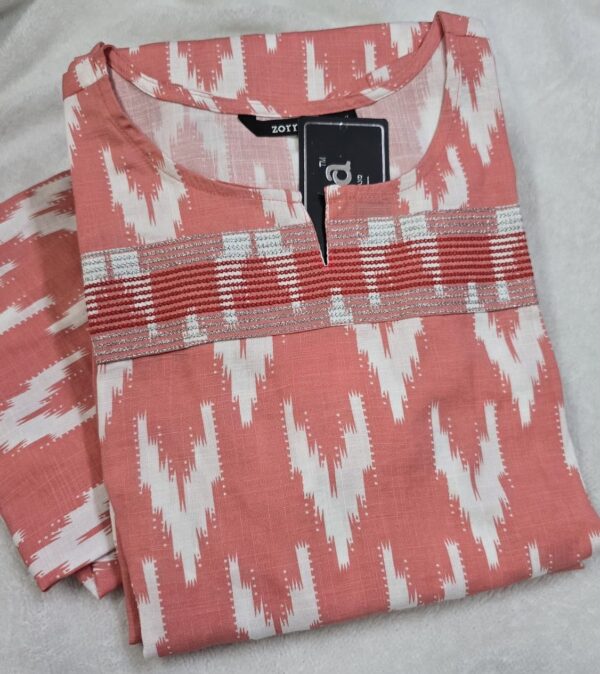 Zorra Pink Ikat rayon fabric Kurti