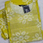 zorra mustard floral berlin silk kurti