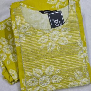 zorra mustard floral berlin silk kurti
