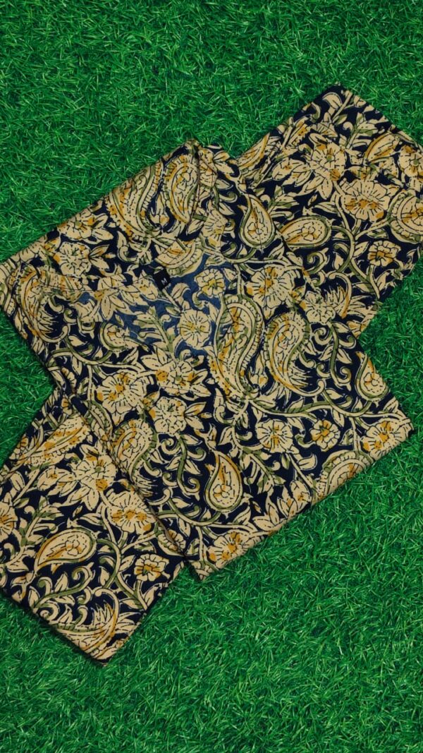 navy floral print co ord set with tie up neck