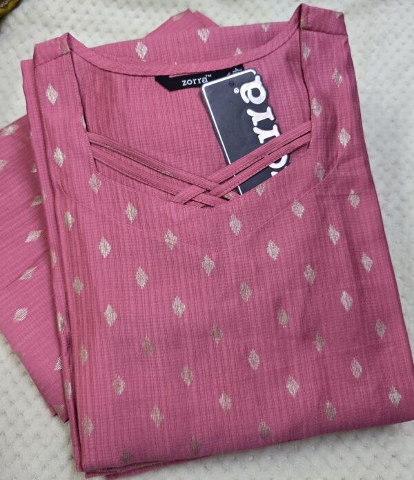 dark purple plum gold embroidery berlin silk side open kurti with pocket (copy)