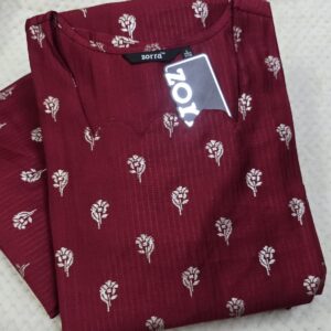 Home dark purple plum gold embroidery berlin silk side open kurti with pocket (copy)