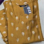 red printed berlin silk side open kurti with pocket