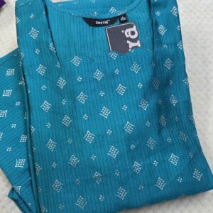 Home red printed berlin silk side open kurti with pocket