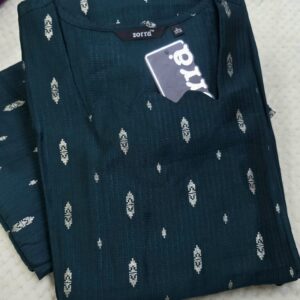 Home red printed berlin silk side open kurti with pocket
