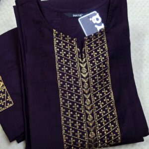 Home red printed berlin silk side open kurti with pocket