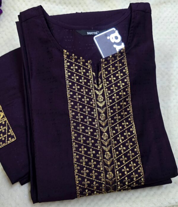 red printed berlin silk side open kurti with pocket