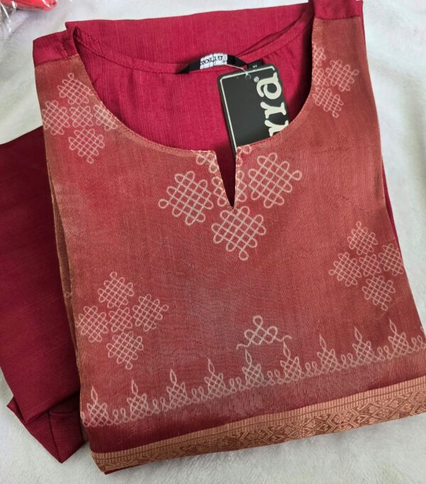 Rosewood Kolam Print Berlin Silk Kurti