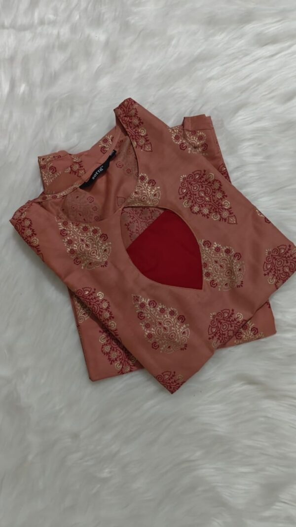 Peach Floral Cutwork Kurti – Vatican Fabric